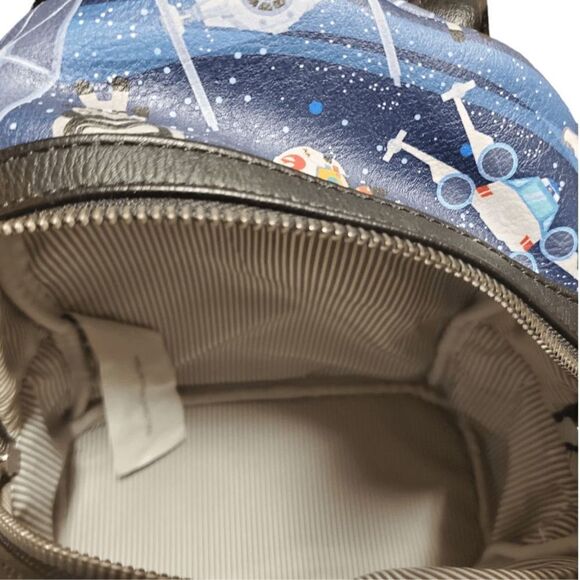 Loungefly Star Wars RARE HEART LOGO Chibi Spaceships Mini Backpack - Picture 3 of 4